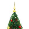 Artificial Pre-lit Christmas Tree with Baubles Green 5 ft - Green