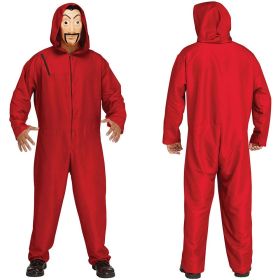 Halloween Banknote House Cosplay Costume Hoodie Jumpsuits and Mask (size: L)